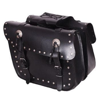 Motorcycle Leather side bags STUDS ADRENALINE, black (25 L)