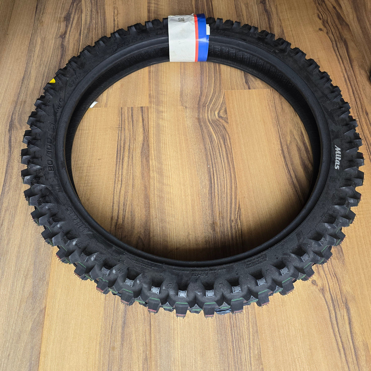 Cross/enduro tyre MITAS 90/100-21 TERRA FORCE-MX MH Front NHS red & green stripe