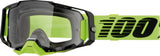 100% Armega Neon Yellow - Clear Lens Goggles