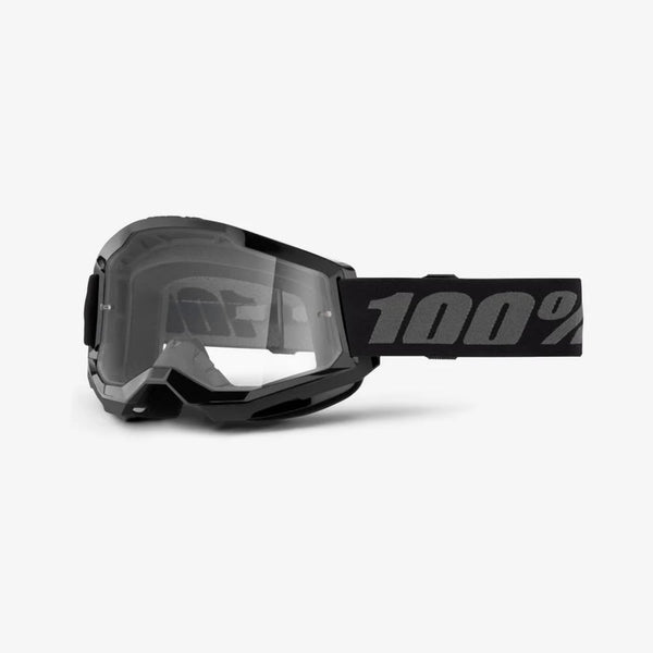 100% STRATA 2 GOGGLES BLACK - CLEAR LENS