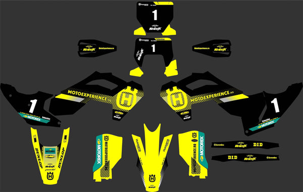 Set Stickere BLACK-YELLOW pt. HUSQVARNA 2024+ 2T/4T MX/ENDURO