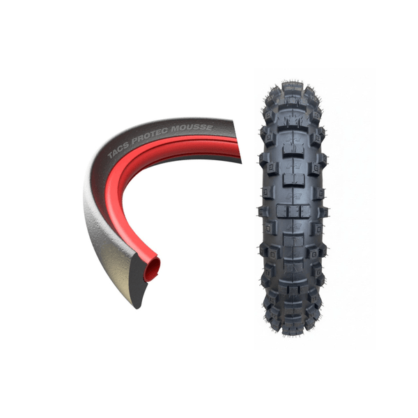 Pachet Cauciuc OBOR E81 Extreme 140/80-18 + Jumatate de Mousse Tacs Protect