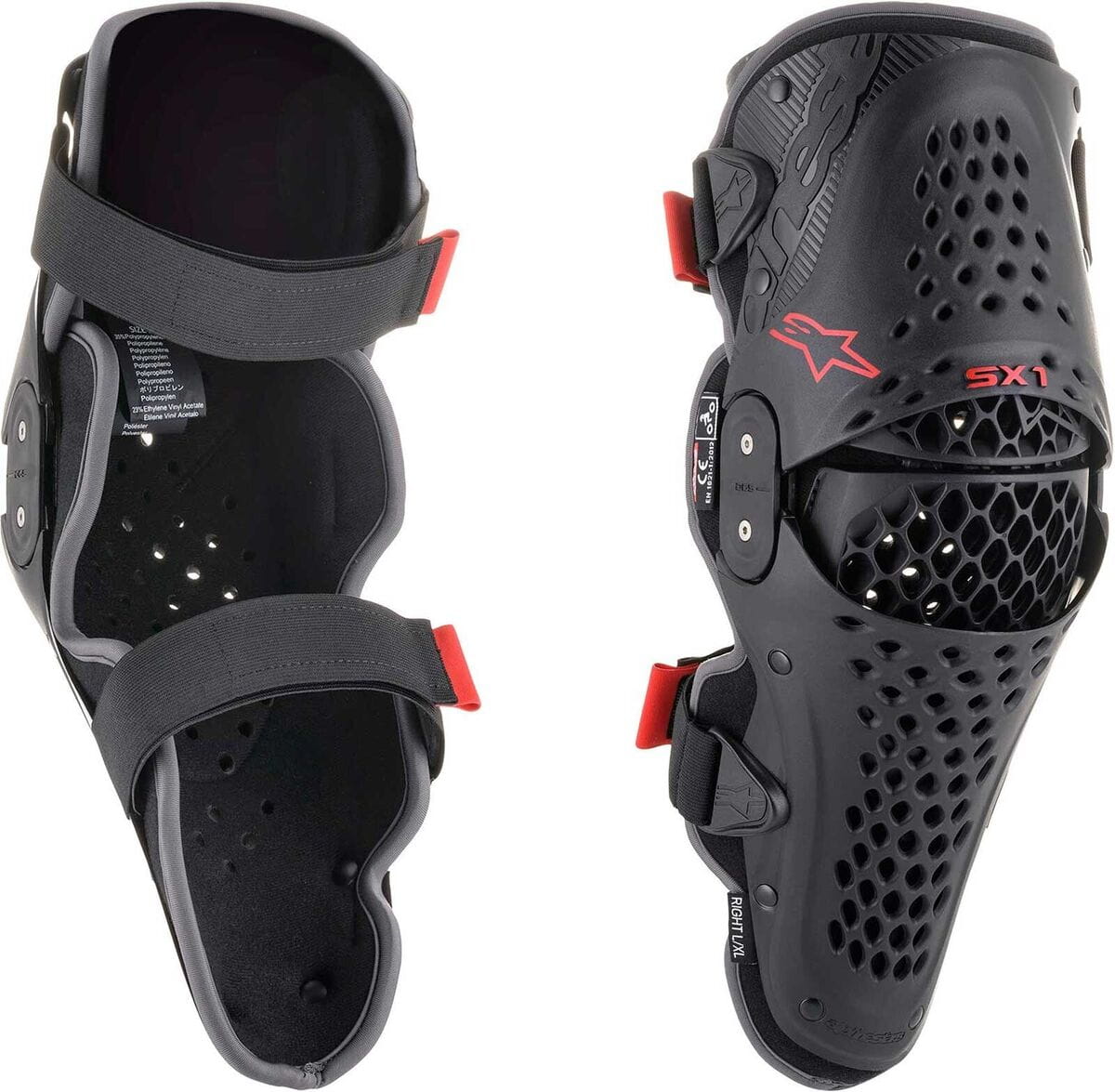Protectors knees SET ALPINESTARS MX SX-1 V2 black/red