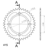 Rear Supersprox Sprocket 40T (40 Teeth) KTM 50 SX for 415 chain - Blue