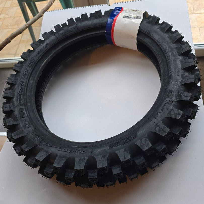Cross/enduro tyre MITAS 80/100-12 TERRA FORCE-MX MH Rear Red & Green Stripe MEDIUM