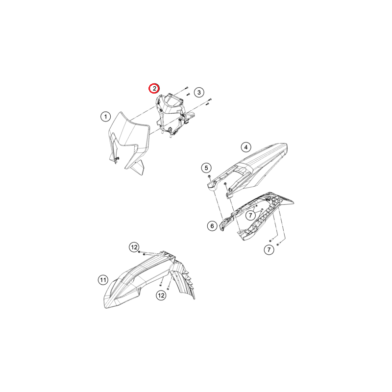 OEM Headlight mask wall support bottom KTM EXC 2024+