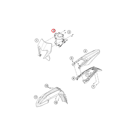 OEM Headlight mask wall support bottom KTM EXC 2024+